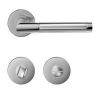 HAIFUAN 1 paquete de manija de palanca de puerta de acero inoxidable perilla de baño, juego de manija de cerradura de puerta, barra de mano de puerta, dos colores (S02-103BK-D)