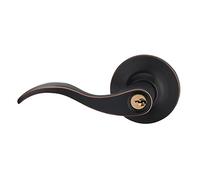 HAIFUAN Cerradura de palanca de manija de puerta principal de entrada de manija de palanca ondulada acabado de níquel satinado (805) (805-K-L-ORB)
