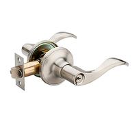 HAIFUAN Cerradura de palanca de manija de puerta principal de entrada de manija de palanca ondulada acabado de níquel satinado (805) (805-K-R)