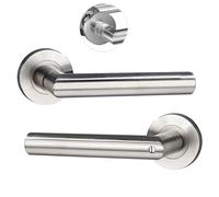 HAIFUAN Diseño especial, manija giratoria para bloquear y desbloquear, juego de cerradura para puerta de dormitorio, manija de palanca para puerta de embutir (Z02-103-BK)