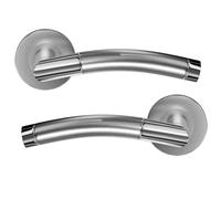 HAIFUAN Paquete de 1 manija de palanca para puerta de acero inoxidable, satinada y pulida, modelo Sydney (S02-106)