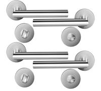 HAIFUAN Paquete de 2 manijas de puerta de acero inoxidable perilla de baño, juego de manijas de cerradura de puerta, barra de mano de puerta, acero inoxidable cepillado (S02-103BK-2)