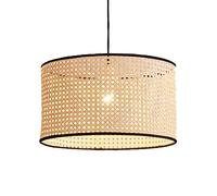 HAIIQU Lámpara Colgante Cilíndrica De Mimbre Tejido Amarillo Lámparas De Techo De Estilo Moderno, Lámpara Colgante Para Cocina, Dormitorio, Comedor, Sala Estar Y Pasillo