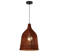 HAIIQU Lámpara Colgante Cilíndrica De Ratán, Lámpara De Techo Colgante De Bambú Natural, Iluminación Rústica Con Cable Ajustable, Base De Bombilla E27, Cubierta De Pantalla Para Cocina.