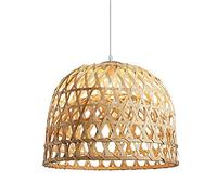 HAIIQU Lámpara Colgante De Cúpula Con Isla De Cocina De Estilo Rústico Lámpara Colgante De Ratán Con Forma De Cesta Redonda Pantalla De Lámpara Natural, Iluminación Colgante Minimalista Para