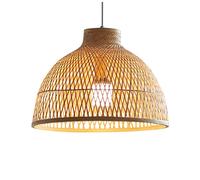 HAIIQU Lámpara Colgante De Ratán Pantalla De Mimbre De Bambú Lámpara Colgante De Un Solo Cabezal De Estilo Japonés De 40 Cm Lámparas Colgantes Bohemias Para Cocina, Comedor