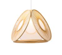 HAIIQU Lámpara Colgante Nórdica para Cocina Lámpara Colgante Triangular De Madera Lámpara De Techo Semiempotrada De Estilo Japonés para Interiores Lámpara De Araña De Bambú De 40 Cm