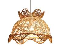 HAIIQU Lámpara Colgante Para Restaurante Lámpara De Araña Industrial De Techo Retro Rústica Pantalla De Ratán Tejido, Iluminación Colgante De Ambiente Francés Único Dormitorio