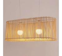 HAIIQU Lámpara Colgante Tejida Grande De 80 Cm Lámparas De Araña Rústicas Para Mesa De Comedor Lámpara Colgante Moderna De Ratán De Bambú Con Bombilla E27 Incluida Lámpara De Techo 1 Luz Para