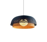 HAIIQU Lámpara Colgante Vintage Contemporánea De 27.5" Lámpara Colgante Costera De Ratán Tejido A Mano En Negro Mate Lámpara De Araña Industrial Con Forma De Cúpula Para Comedor