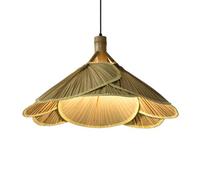 HAIIQU Lámpara De Araña Antigua De Estilo Del Sudeste Asiático Pantalla De Lámpara Colgante Con Hojas De Palma Lámpara Colgante Costera De Tejido Lámpara De Techo De Bambú De 60 Cm Para