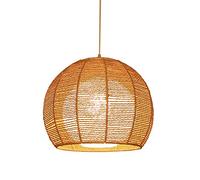 HAIIQU Lámparas De Araña Rústicas De Estilo Rústico Lámpara De Techo Con Pantalla De Bola De Ratán Tejido Lámpara Colgante Sencilla Para Dormitorio Lámpara Colgante De Isla Para Cocina Comedor