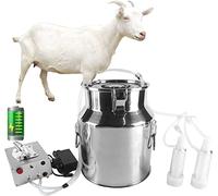HAIKANGSHOP Ordeñadora Eléctrica De Cabra De 10 litros, Máquina De Ordeño con Bomba De Vacío De Batería Recargable por Pulsación, Suministros De Ordeño Portátiles For Vacas