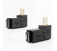 haiker 1 par derecha izquierda ángulo Micro USB macho 90 Degree USB macho a Micro hembra enchufe adaptadores