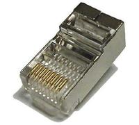 haiker 100 unidades de metal apantallado RJ45 CAT5E CAT6 Crimp conector RJ-45 8p8 C Red Ethernet Cat5e Cat Modular Cable de red Plug Conector