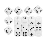Haiki 18 Piezas 16 Mm Matemáticas Aprendizaje Dices Símbolo Cubos Redondeo Niños En Punto Enseñanza Juego Educativa Dices Poliédricos