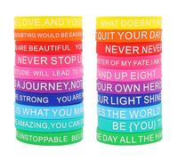 Haiki 20 Pack Empodering Cita Bracelets Siliconas Banda Inspiración para Motivación Diaria con Refranes Inspiradores