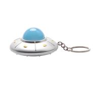 Haiki Llavero con platillo volador con luz LED, modelo de nave espacial, decoración única para llaveros o mochilas