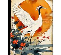 HAIKU JAPANESE RED CRANE WATER FOWL *Poem Composition Sketch Notebook Dream Journal Travel Diary*Asian Watercolor Scratch Block Art Design-Sunrise ... Party Basket Stuffer Homeschool College