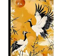 HAIKU JAPANESE RED CRANE WATER FOWL*Poetry Composition Sketch Notebook Dream Journal Travel Diary*Asian Watercolor WoodBlock Art Design-Sunset Bird ... SUPPLY Basket Stuffer Homeschool University