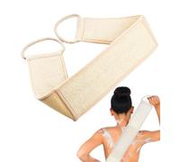 haikuluo Limpiador de espalda de luffa natural para ducha, exfoliante de espalda para ducha, correa de baño exfoliante, limpiador de espalda de luffa para mujeres y hombres