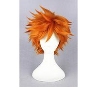 Haikyuu Cosplay disfraz Hinata Shouyou peluca corta naranja esponjosa peluca de anime en capas la pequeña estrella de voleibol gigante carnaval peluca talla única 01