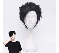 Haikyuu !! Kuroo Tetsurou Cosplay Peluca 35cm Corto Recto Pelo sintético resistente al calor Anime Fiesta de disfraces de Halloween Negro Nishinoya Yuu