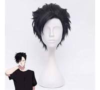 Haikyuu!! Kuroo Tetsurou Cosplay Wig 35cm Short Straight Heat Resistant Synthetic Hair Anime Halloween Costume Party Black