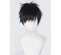 Haikyuu !! Peluca de Hajime Iwaizumi Pelucas de Sawamura Daichi Pelucas cortas negras rectas resistentes al calor Pelo sintético Cosplay Disfraz