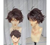 Haikyuu!! Peluca de voleibol Toru Oikawa Toor corta marrón peluda Oikawa Tooru resistente al calor para cosplay + gorra de peluca