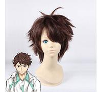 Haikyuu !! Voleibol Toru Oikawa Toor Corto Marrón Shaggy Capas Tooru Resistente al calor Pelo sintético Anime Cosplay Disfraz Peluca