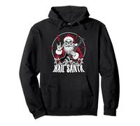 Hail Santa Heavy Guitarra Happy Solstice Anti Christmas Rock Sudadera con Capucha