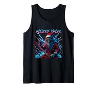 Hail Santa Pagan Happy Solstice Christmas Metal Rock Guitarra Camiseta sin Mangas