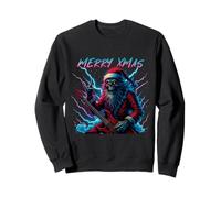 Hail Santa Pagan Happy Solstice Christmas Metal Rock Guitarra Sudadera