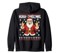 Hail Santa Pagan Happy Solstice Metal Christmas Rock Roll Sudadera con Capucha