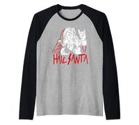 Hail Santa Sleigher Heavy Metal Navidad Navidad Rock & Roll Camiseta Manga Raglan