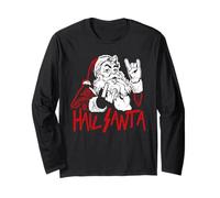 Hail Santa Sleigher Heavy Metal Navidad Navidad Rock & Roll Manga Larga