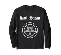 Hail Satan - Camiseta Pentagrama del Diablo 666 Manga Larga