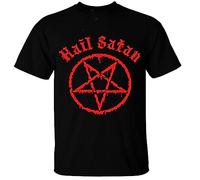 Hail Satan T-Shirt - Mens Pentagram Rock Goth Unholy Satanic Punk EMO Men's Crew Neck Black(XX-Large)