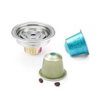 HAILASRE Adaptador de cápsulas de café reutilizable de acero inoxidable compatible con cápsulas Nespresso OriginalLine - Convertidor para máquinas Vertuo Next, Vertuo Pop y Vertuoline - para 80 ml de
