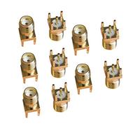 Hailege 10pcs GPS GSM Antena Parte SMA Zócalo Hembra Soldadura Montaje PCB Conector RF Recto Oro