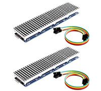 Hailege 2pcs 8x8 Dot Matrix LED Módulo Cuatro en Uno Pantalla de Matriz de Puntos para Microcontrolador Arduino con Dupont Wire