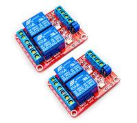Hailege 2pcs DC 12V Módulo de relé de 2 canales con optoacoplador aislado Módulo de disparo de nivel H/L de alto y bajo nivel activado por DC 12V