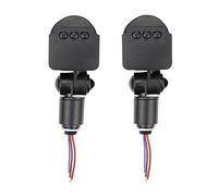 Hailege 2pcs Outdoor Infrared PIR Monitor Sensor Switch DC 12V Automatic Infrared PIR Movement Detector Wall Mount Timer Outdoor PIR Motion Sensor LED Light Switch
