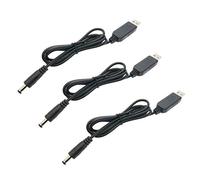 Hailege 3pcs USB a DC 5V a 12V Cable de aumento de voltaje 5V a 12V Cable de refuerzo de voltaje 5.5x2.1mm Longitud del enchufe de CC 1M