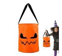 Hailerio Bolsas de dulces de Halloween con luz LED, bolsas de fiesta de truco trato de calabaza, bolsas de golosinas, cubo de caramelo de calabaza naranja iluminado, bolsas de fiesta para niños,