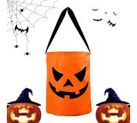 Hailerio Bolsas de dulces de Halloween iluminadas, bolsas de golosinas portátiles de calabaza, bolsas de fiesta de truco trato, cubo de caramelos de viaje, bolsas de almacenamiento de Halloween,
