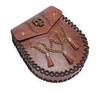 Hailerio Riñonera medieval - Bolsa de cuero sintético para monedas | Riñonera portátil, soporte para teléfono, accesorios casuales de senderismo, festivales renacentistas, Fbg201bn, Refer to