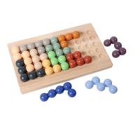 Hailerio Set De Juego De Tablero con Cuentas - Juguete Educativo de Clasificación por Colores - Juego De De Cuentas De Madera Infantil - para Niños Y Niñas Mayores De 36 Meses