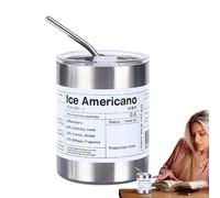 Hailerio Vaso americano helado, taza de café con vaso aislado,Tazas Térmicas De Taza De Café | Vaso de viaje al vacío de doble capa de acero inoxidable de 320 ml para hombres y mujeres